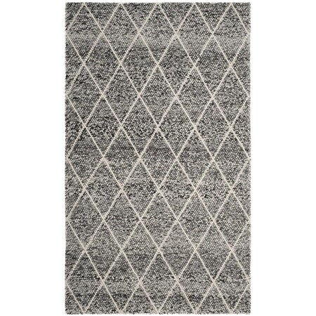 Safavieh 4 x 6 ft. Natural Hand Woven Rug, Small Rectangle - Ivory & Black NAT712C-4